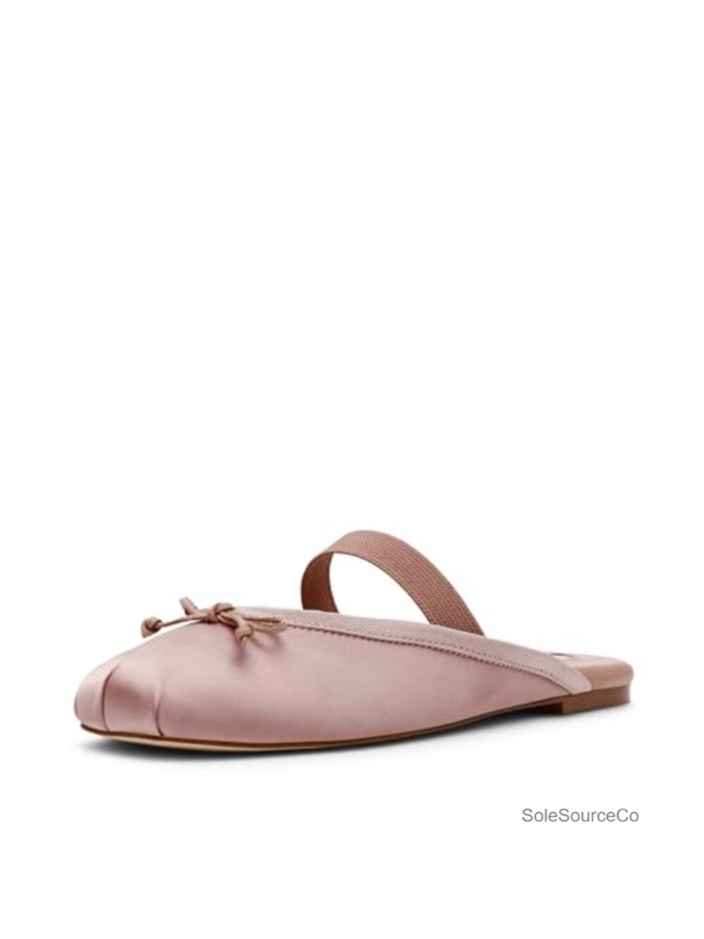 Satin Ballet Flats with Bows Slingback Pull-On
